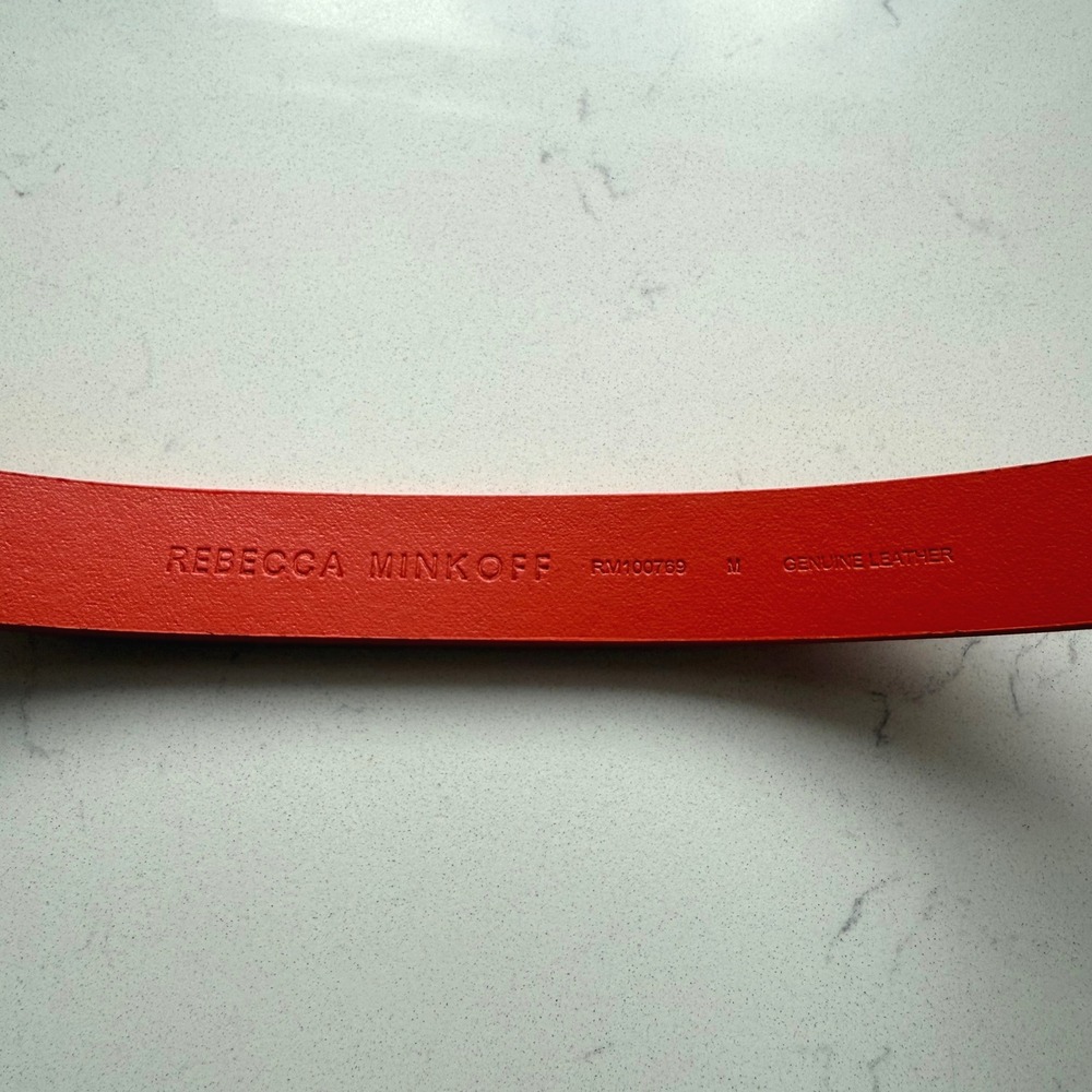 Rebecca Minkoff Genuine‎ Leather Belt - Size M - Coral/Antique Brass - NWT - Picture 3 of 8